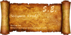Solymos Ernő névjegykártya